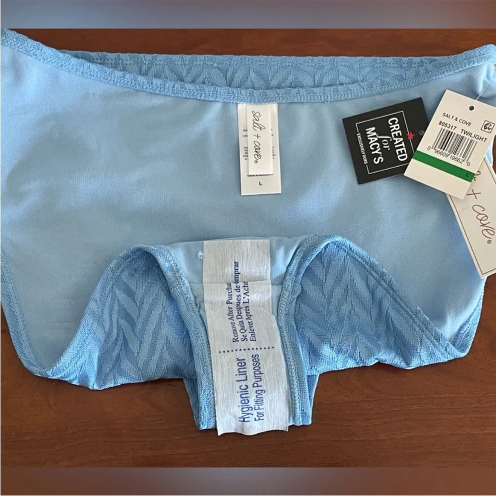 Salt + Cove Light Blue Textured Tie-Front Bikini Set